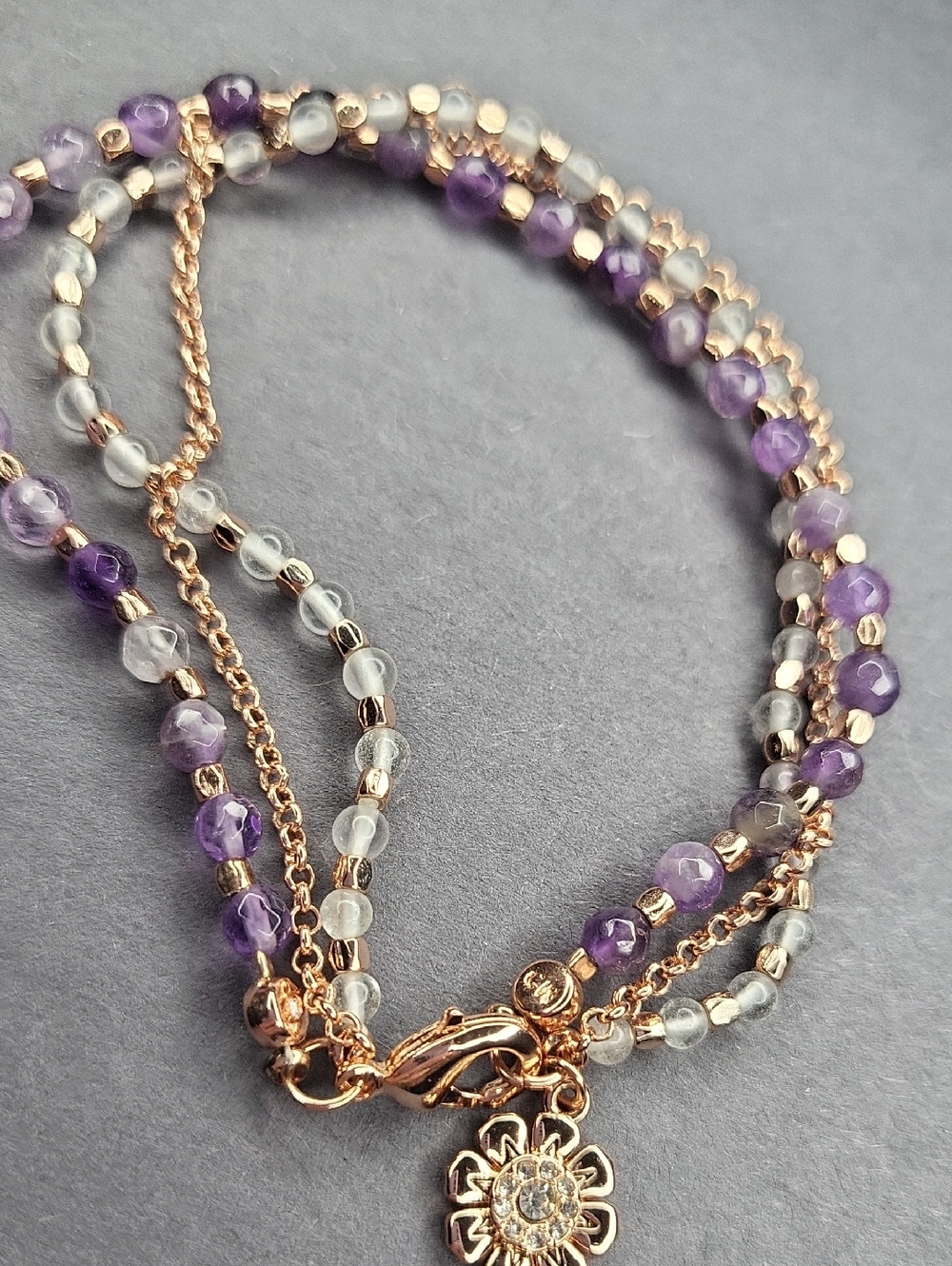 Purple and Gold Multi-Strand Bracelet